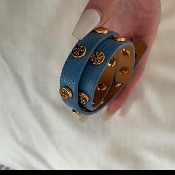 New Tory Burch Electric Blue Leather Wrap - Picture 9 of 10
